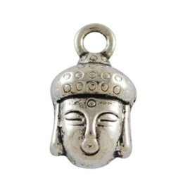 4 x Tibetaans zilveren bedeltje van een Buddha 14 x 8mm x 7,5mm Gat: 2mm
