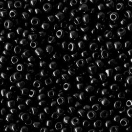 20 gram Glaskralen Rocailles 12/0 (2mm) zwart