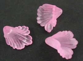 10 x  acryl bloem kelk kralen roze 20 x 20 x 2mm gat: 1,5mm
