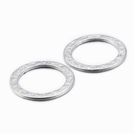 1 x RVS 304 gesloten ring Tarnish Resistant 15 x 1 mm – binnendiameter 11 mm – RVS kleur (Nikkelvrij)