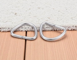 10 x stevige RVS open D-ringen – 304 Stainless Steel – 9 x 11 x 1,5 mm – platinumkleur – binnenmaat ca. 8 x 6 mm – tarnish resistant