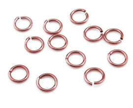 C.a. 100 x  dark rose gold ringetjes 6mm 1mm dik