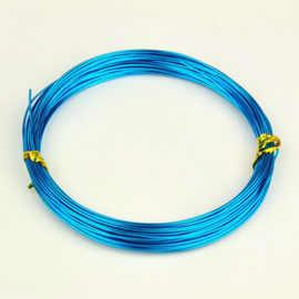 Aluminium draad 1mm dik, 10m per rol Turquoise (dodger Blue)