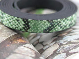 1 meter echt lederen snakeskin groen 10 x 2mm