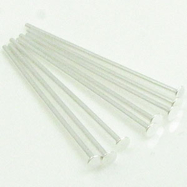 10 x DQ metaal Nietstift 25 x 0,7mm Antiek zilver (Nikkelvrij)