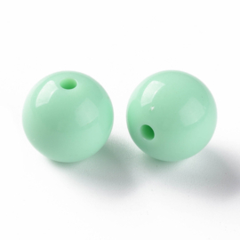 10 x Acryl kralen rond 16 x 15 mm – gat 2,8 mm – Aquamarine