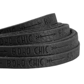 20 cm Plat imi leer 5mm met quote - Boho chic - Antraciet ♥