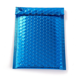 1 x Metallic luchtkussen envelop kleur: Dodger Blue afm. 24,5 x 15 x 0,6cm