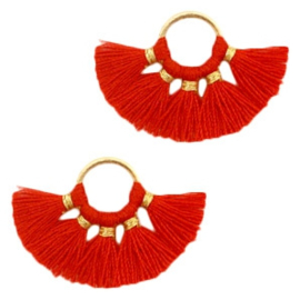 Kwastjes hanger Gold-red