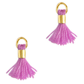 4 x  Kwastjes 0.7cm Gold-gypsy pink