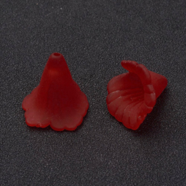 10 x acryl bloem kelk kralen 20 x 20 x 2mm gat: 1,5mm red