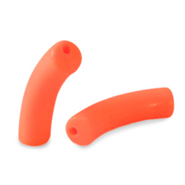 5 x Acryl kralen tube Fluor orange ca. 32x8mm (gat Ø1.9mm)