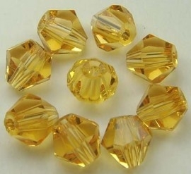 30 x Preciosa Kristal Bicone kraal 4 mm licht bruin