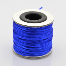 Rol met 30 meter satijn koord  Nylon Marcramé koord 1mm kleur blue