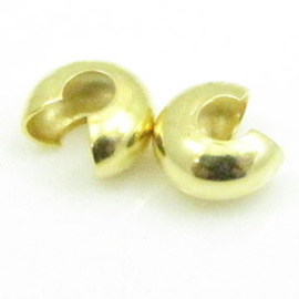 5 x DQ metaal Kraalverberger 5 mm goud kleur (Nikkelvrij)