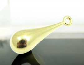 DQ metaal hanger pegel 25x8mm goudkleur ,oogje 1.5 mm (Nikkelvrij)