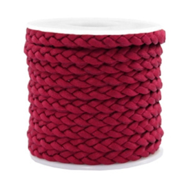 1 meter Trendy plat koord gevlochten silk style 5mm Rood