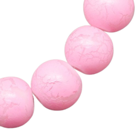 10 x Glaskralen spraypainted 10 mm roze gat: 1,5mm