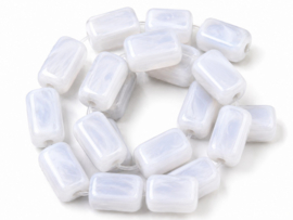 20 x Acryl kralen two tone transparant 13 x 7,5 x 7,5 mm – gat 1,6 mm – clear
