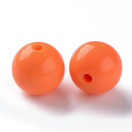 10 x Acryl kralen rond 16 x 15 mm – gat 2,8 mm – Coral