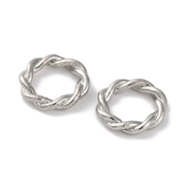 5 x Metalen gesloten ring gedraaid 8 mm – Ø 5 mm – platinumkleur (Nikkelvrij)
