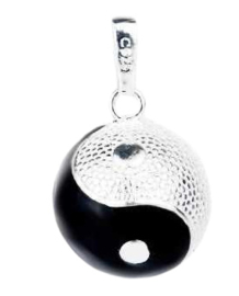 Echt  Sterling 925 massief zilveren harmony ball Engelenroeper met klankbol Yin-Jang