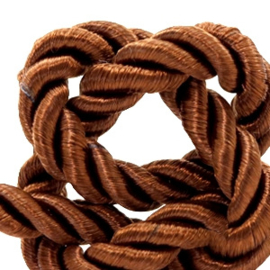 1 rol met 15 meter trendy koord weave 6mm Light chocolate brown (kies voor pakketpost)