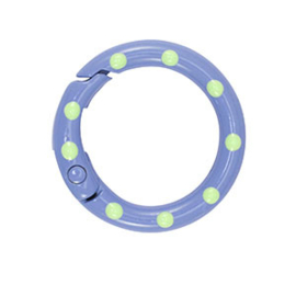 1 x Gekleurde onderdelen sleutelhanger ring Blue-green ca. 25x4mm