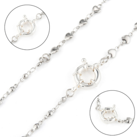 Sterling zilver 925 plated messing veerslotje, boeisluiting 15 x 5mm oogje: 2mm (nikkelvrij)