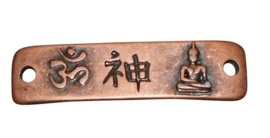 2 x Metalen plaatje Buddha connector 58 x 15mm