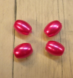 10x Glasparel fuchsia 8x12mm gat: 1mm