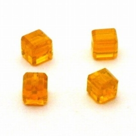 10 Preciosa Handgeslepen kristal kraal 8mm oranje