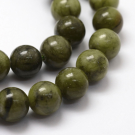10 x edelsteen kraal van Chinese Jade 10mm Gat: c.a. 1mm
