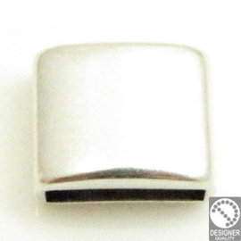 DQ metaal schuiver vierkant 10x12 voor 10x2,5 mm leer antiek zilver (Nikkelvrij)