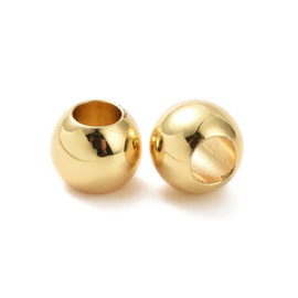 10 x  18K Gold plated metalen metalen kralen 6mm gat: 3mm (Nikkelvrij)