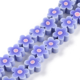 10 x Handgemaakte polymeer kralen bloem 9,5 x 4,4mm (gat Ø1,7mm) Lilac