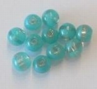 10 x Glaskraal rond aqua 8 mm