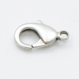 DQ Sluiting ovaal 18mm antiek zilver kleur oogje 2mm (Nikkelvrij)