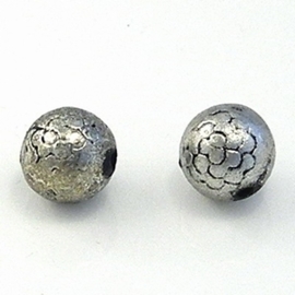 10 x Metaallook kralen rond 18mm antiek zilverkleur