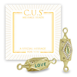 1 x C.U.S® Sieraden message beads tussenstuk "love" Goud