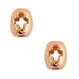 1 x DQ metaal tube met 6x5mm Rosé gold (nikkelvrij)