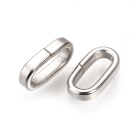 4 x RVS 304 ovale verbindingsringen 13 x 7 x 2,5 mm – opening 4 x 10 mm – roestvrijstaalkleur