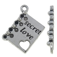 5x Prachtig Tibetaans zilveren boek bedeltjes secret love 19 x 19 x 2,5mm gat: 1,5mm ♥