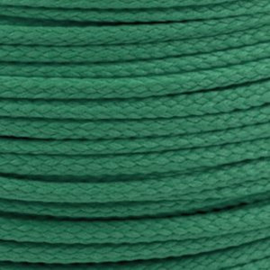 1 meter sieradenkoord c.a. 4 x 3mm kleur Kelly Green