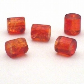 30 x crackle glas kralen cilinder vorm 7 x 8mm gat: 1,5mm rood