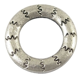 10 x gesloten tibetaans zilveren ringen rond 17 x 2mm Gat: 10mm