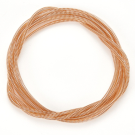 1 meter x 1,5mm koper spiraaldraad, verguld messing, duurzame plating
