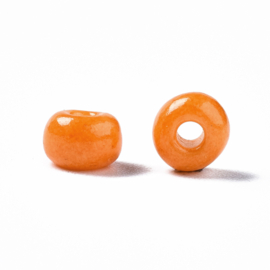20 gram Glaskralen Rocailles 6/0 (4mm) Dark Orange