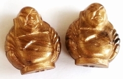 Per stuk Resin kraal boedha groot Goud gemeleerd 30 mm