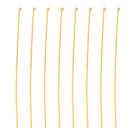 100 x Nietstiften 50 mm 0,6 mm met bolletje – goudkleur (Nikkelvrij)